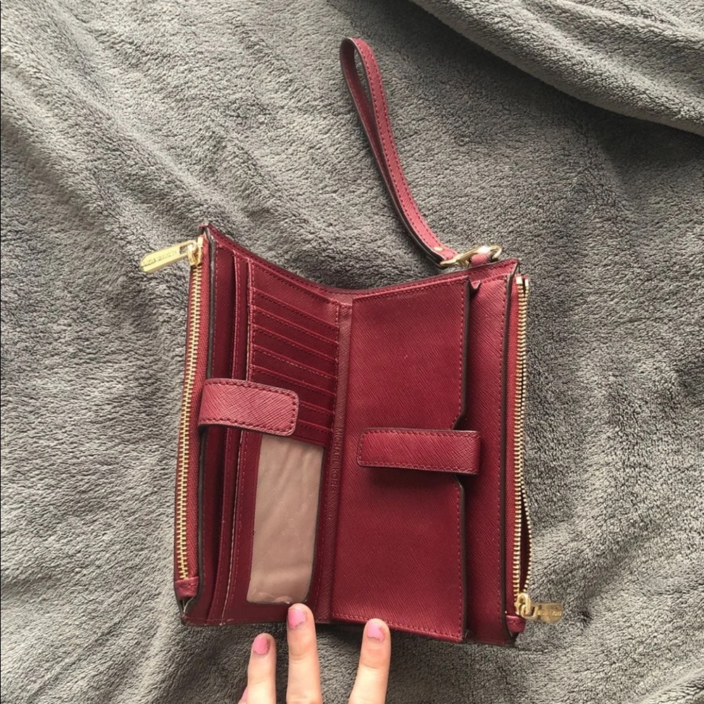Maroon Michael Kors wallet